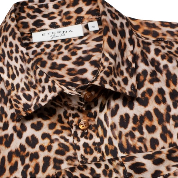 Eterna Leopard Print Cotton Blouse size 38 - Picture 5 of 9